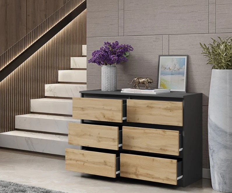 Le Commode 6 tiroirs – Plus Espace de stockage et polyvalent Options de conception